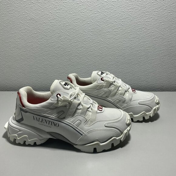 NEW VALANTINO GARAVANI Men’s Climbers VLogo Low-Top Sneakers – Red/White Size 8 - Picture 5 of 7